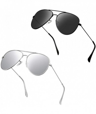 Round Polarized Aviator Sunglasses for Men/Women Metal Mens Sunglasses Driving Sun Glasses - CP199XR7WCG $25.51