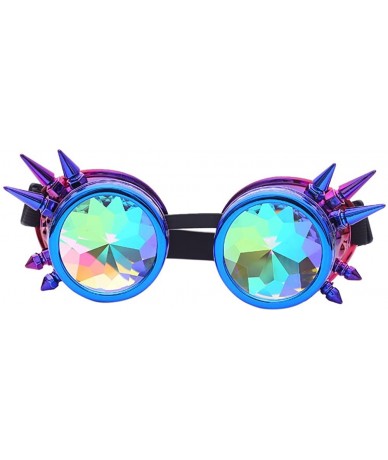 Goggle Colorful Steampunk Kaleidoscope Goggles Crystal Lenses Glasses with Double Color Lenses - Purple - C4196TZZ9ON $10.83