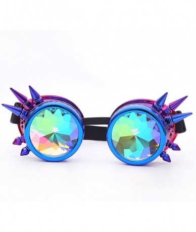 Goggle Colorful Steampunk Kaleidoscope Goggles Crystal Lenses Glasses with Double Color Lenses - Purple - C4196TZZ9ON $10.83