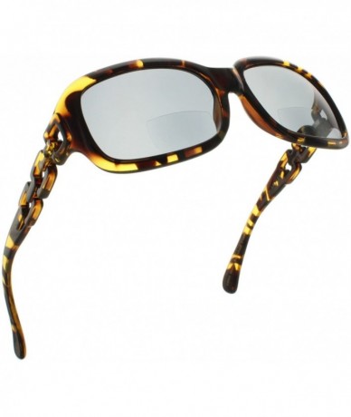 Oversized Bifocal Chain Link Reading Sunglasses Readers for Women [Tortoise/Smoke - 1.50] - Tortoise/Smoke - C118D69I8NI $35.75