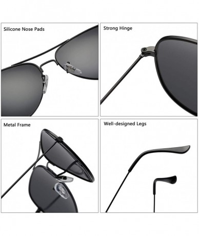 Round Polarized Aviator Sunglasses for Men/Women Metal Mens Sunglasses Driving Sun Glasses - CP199XR7WCG $17.47