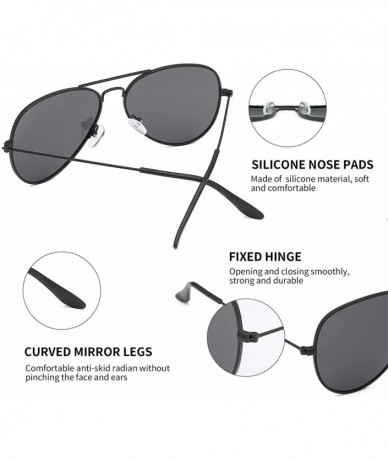 Aviator Aviator Sunglasses for Mens Womens Mirrored Sun Glasses Shades with Uv400 - Black Grey + Gold Sky Blue - C118NW25QR7 ...