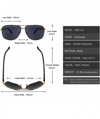 Rectangular Men Rectangle UV Protection high definition visual Lens Great Quality decent Sunglasses - C218XAL68GT $19.14