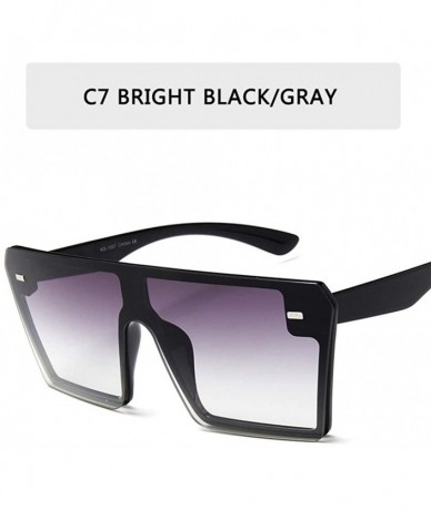 Oversized Oversized Square Sunglasses Women Flat Top Red Black Clear Lens One Piece Men Shade Mirror - C7 - CF198RYMCQ7 $21.24