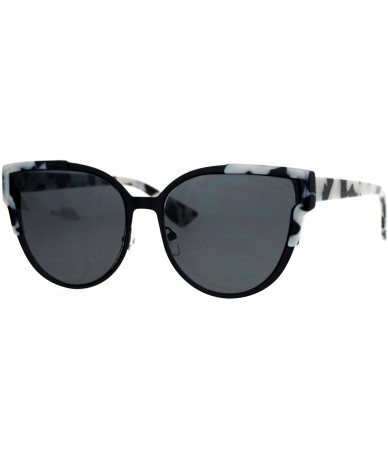 Butterfly Womens Designer Fashion Sunglasses Butterfly Cateye Frame UV 400 - Black White - C71877HYYCG $10.31