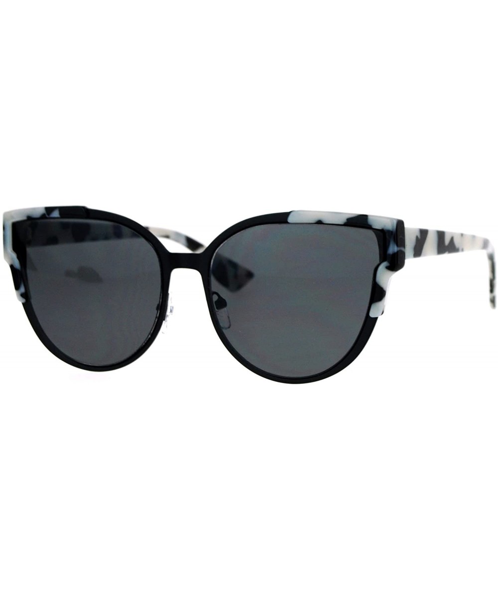 Butterfly Womens Designer Fashion Sunglasses Butterfly Cateye Frame UV 400 - Black White - C71877HYYCG $10.31