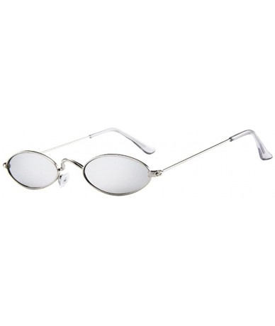 Oval Fashion Mens Womens Retro Small Oval Sunglasses Metal Frame Shades Eyewear Convenient Accessories Sunglasses - CZ1966AST...