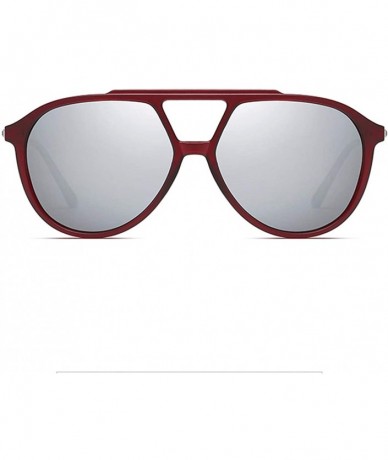 Aviator Unisex Aviator Polarized Sunglasses for Men Women with TR90 Flexible Frame UV400 Protection 8062 - Mirrored - CZ195UA...