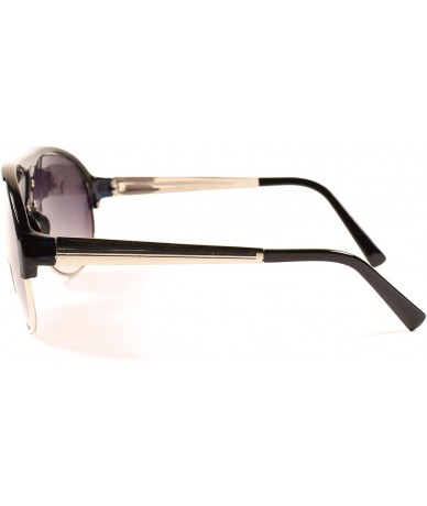 Aviator 80s Mens Womens Retro Vintage Classic Fashion Designer Aviator Sunglasses - Black / Silver - CB18X3WT028 $9.03