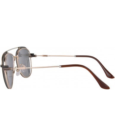 Aviator Anti Blue Light Hyperopia Glasses with Polarized Clip-on Sunglasses-LH3039 - C2 Gold - C418UEYT04N $35.95
