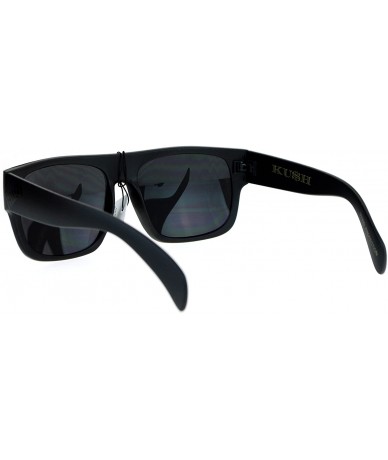 Square KUSH Sunglasses Matte Black Square Frame Dark Black Lens UV 400 - C212O5OZQE5 $7.48