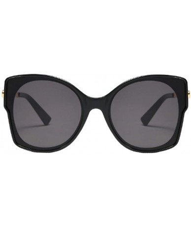 Cat Eye Women's Vintage Cat Eye Resin Full-Frame Ocean Piece Lens Sunglasses - Black Gray - CC18WE5I07W $20.78