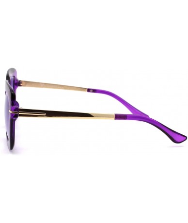 Rectangular Womens Mod Thick Plastic Rectangular Fashion Sunglasses - Purple Smoke - C318YLDKIGN $10.29