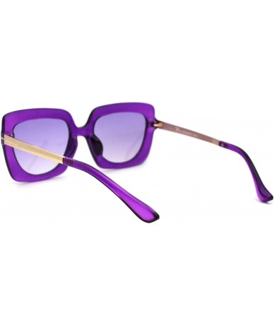 Rectangular Womens Mod Thick Plastic Rectangular Fashion Sunglasses - Purple Smoke - C318YLDKIGN $10.29