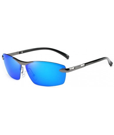 Goggle Men's Polarized Sunglasses Professional Running Sport Golf P9903 - Gray Color Frame Blue Color Lens - CN1850L9NEA $32.18