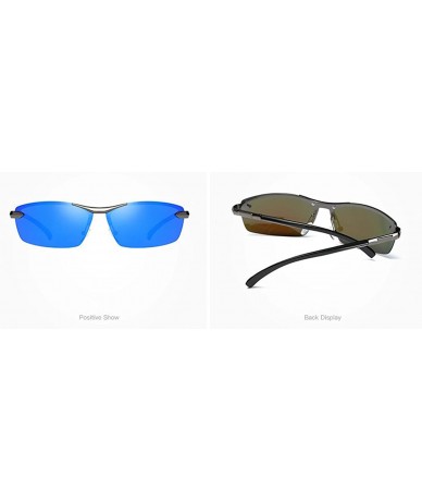 Goggle Men's Polarized Sunglasses Professional Running Sport Golf P9903 - Gray Color Frame Blue Color Lens - CN1850L9NEA $32.18