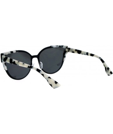 Butterfly Womens Designer Fashion Sunglasses Butterfly Cateye Frame UV 400 - Black White - C71877HYYCG $10.31