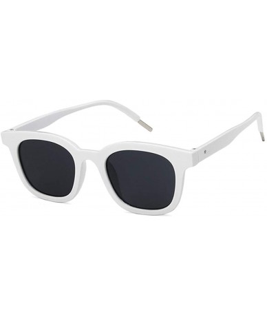 Square Unisex Sunglasses Fashion Bright Black Grey Drive Holiday Square Non-Polarized UV400 - White Grey - CF18RLW3GZ9 $18.99