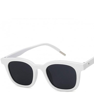 Square Unisex Sunglasses Fashion Bright Black Grey Drive Holiday Square Non-Polarized UV400 - White Grey - CF18RLW3GZ9 $7.21