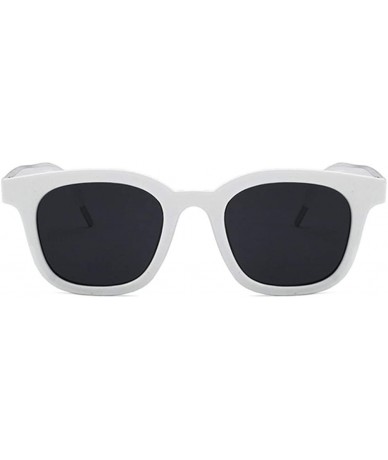 Square Unisex Sunglasses Fashion Bright Black Grey Drive Holiday Square Non-Polarized UV400 - White Grey - CF18RLW3GZ9 $7.21