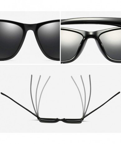 Square Square Sunglasses Men Polarized TR90 Male Sun Glasses for Driving - Matte Black - CT18K0TASW4 $10.89