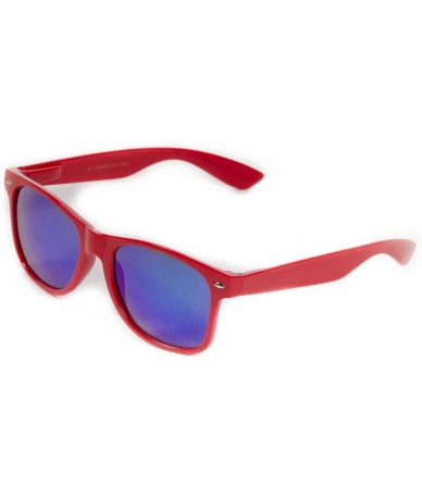 Square Designer Fashion Sunglasses For Men Women - UV400 Retro Sun Glasses - Red Color Mirror - C018SGUU5OK $8.51