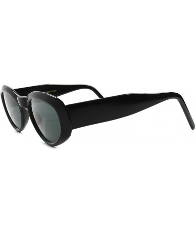 Cat Eye Old stock Classic Vintage 80s Style Thick Frame Cat Eye Sunglasses - Black - CS18937LWME $14.34