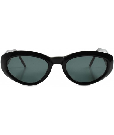 Cat Eye Old stock Classic Vintage 80s Style Thick Frame Cat Eye Sunglasses - Black - CS18937LWME $14.34