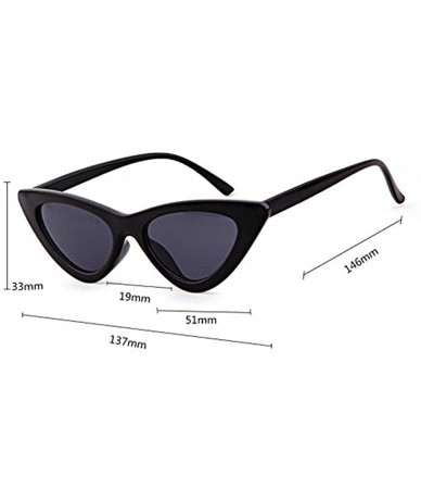 Goggle New Cat Eye Sunglasses for Women Goggles Plastic Frame Glasses Fashion Sun Glasses Girls Gifts - Red Black - C818ECTQE...