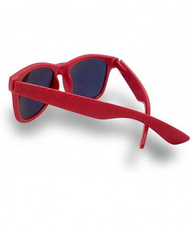Square Designer Fashion Sunglasses For Men Women - UV400 Retro Sun Glasses - Red Color Mirror - C018SGUU5OK $8.51