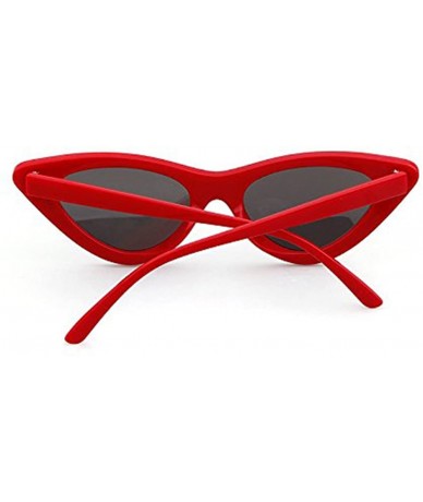 Goggle New Cat Eye Sunglasses for Women Goggles Plastic Frame Glasses Fashion Sun Glasses Girls Gifts - Red Black - C818ECTQE...