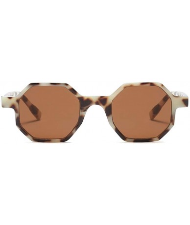 Oversized Hexagonal Sunglasses for Men Women Vintage Retro Plastic Octagon Geometric Frame - Tortoise - CM1800EGOG6 $15.67