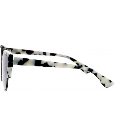 Butterfly Womens Designer Fashion Sunglasses Butterfly Cateye Frame UV 400 - Black White - C71877HYYCG $10.31