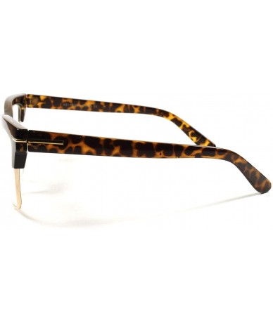 Rectangular Horn Rimmed Retro Mens Womens Clear Lens Rectangle Eyeglasses - Tortoise - CB18X06UGC4 $7.67