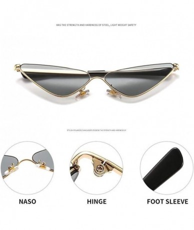 Cat Eye Cat Eye Sunglasses for Women Small Face Metal Frame Candy Color Eyewear UV400 - C3 Gold Yellow - CU1902AA6QW $9.70
