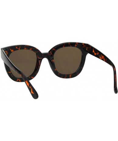 Rectangular Womens Engraving Star Bling Horned Rim Plastic Fashion Sunglasses - Tortoise Brown - CC18HD0959D $15.35