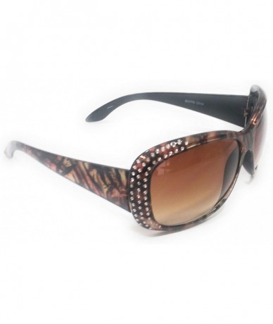 Rectangular Womens Eyewear Glasses Western Sunglasses - Tiger Brown - C718IZC6GNN $9.56