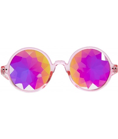 Goggle Kaleidoscope Glasses for Raves Rainbow Prism Diffraction Crystal Lenses - Pink(lightweight Series) - CC18KMMELA6 $21.36