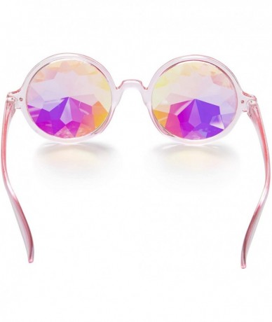 Goggle Kaleidoscope Glasses for Raves Rainbow Prism Diffraction Crystal Lenses - Pink(lightweight Series) - CC18KMMELA6 $7.44