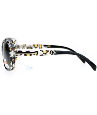 Square Womens Polarized Lens Sunglasses Square Rectangular Fashion Shades - Black Leopard - CQ186UQ53RU $14.30