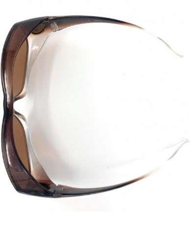 Oval The Bella Colorful Two Tone Ombre Fit Over OTG Oval Sunglasses - Cover Over Glasses - Blue Brown - CH18ZQ56RWW $21.34