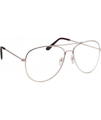 Aviator Classic Men's Or Women's Fashion Gold Aviator Glasses (3 Sizes) - Gold - CV1824S4Y0S $12.15