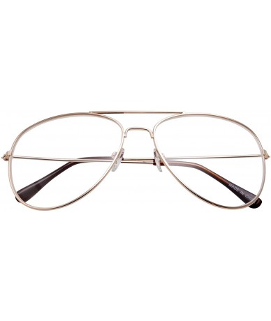 Aviator Classic Men's Or Women's Fashion Gold Aviator Glasses (3 Sizes) - Gold - CV1824S4Y0S $12.15