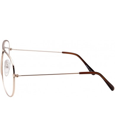 Aviator Classic Men's Or Women's Fashion Gold Aviator Glasses (3 Sizes) - Gold - CV1824S4Y0S $12.15