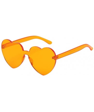 Aviator Sunglasses Transparent Frameless Valentine - Orange - C2199KZLKC9 $16.54