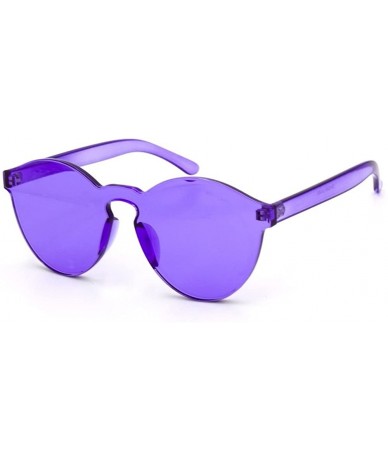Rimless One Piece PC Lens Rimless Ultra-Bold Colorful Mono Block Sunglasses - Purple - CS18E5RU0CG $20.07
