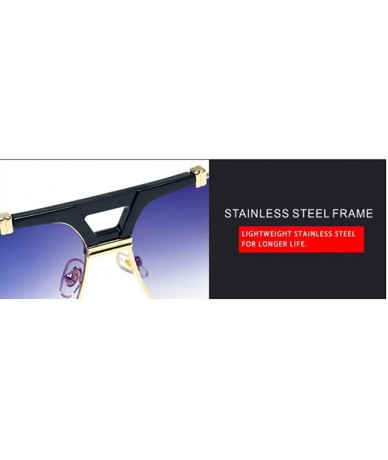 Aviator New fashion frame sunglasses- metal frame double beam cat eye sunglasses - C - CC18SLR4R90 $39.82