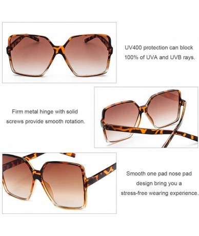 Oversized Oversized Square Sunglasses for Women Big Large Wide Fashion Shades for Men 100% UV Protection Unisex - CV1966TN4SI...