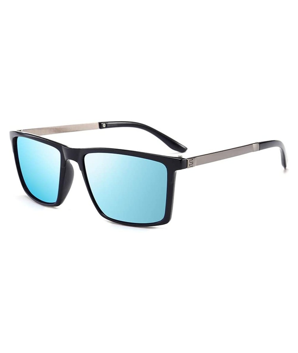 Round Square Sunglasses Men Polarized Mirror Driving Retro Sun Glasses UV400 - 4 - CZ18R3E7DHX $20.65