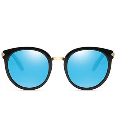 Round Vintage Round Polarized Sunglasses for Women Classic Retro Designer Style - Blue - CH18X7XNE0I $25.66